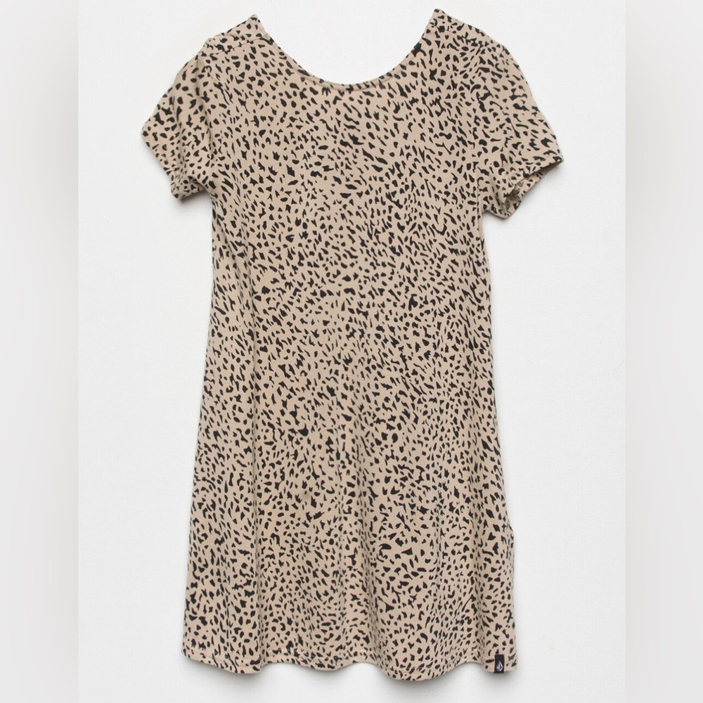 Volcom Girl's High Wired Dress. Animal Print. Size LG 10-12.